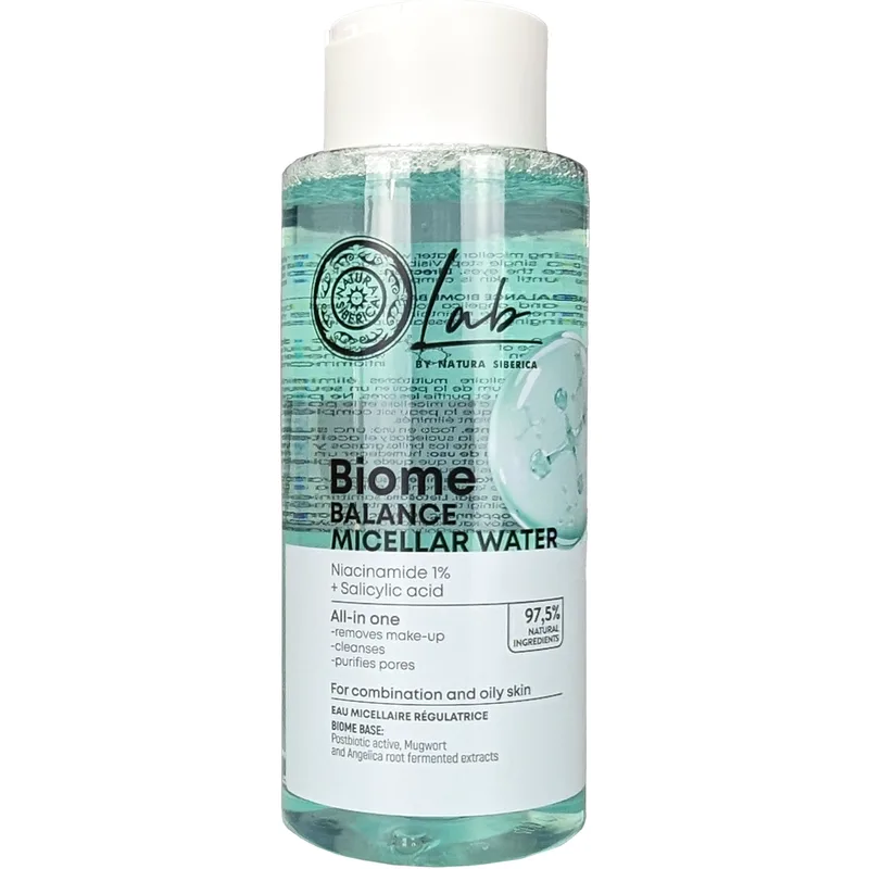 Natura Siberica Lab Biome Balance Micellar Water Μικυλλιακό Νερό Εξισορρόπησης με Νιασιναμίδη & Σαλικυλικό Οξύ 400ml