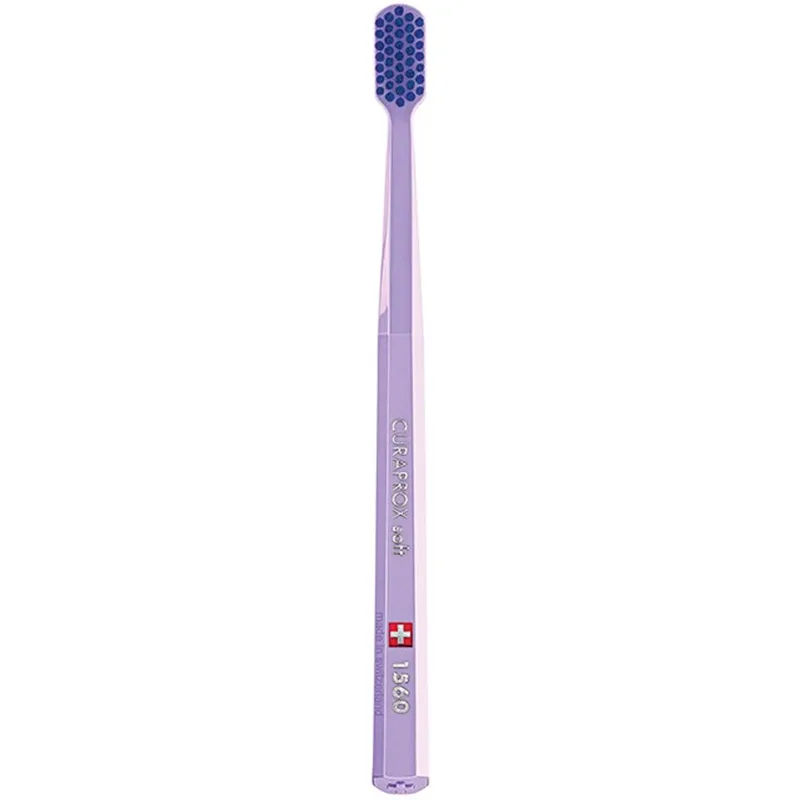 Curaprox CS 1560 Soft Toothbrush Χειροκίνητη Οδοντόβουρτσα με Μαλακές Ίνες για Βαθύ Καθαρισμό 1 Τεμάχιο - Λιλά / Μπλε