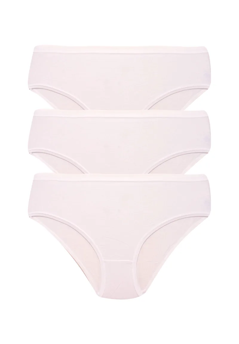 Σλιπ απαλά από Bamboo Plus Size 3 Τεμ. 11555-Λευκό