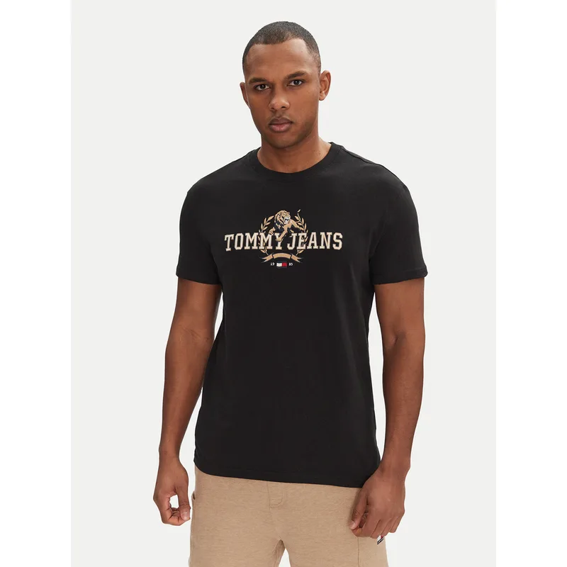 Tommy Jeans T-Shirt Varsity DM0DM20818 Μαύρο Regular Fit