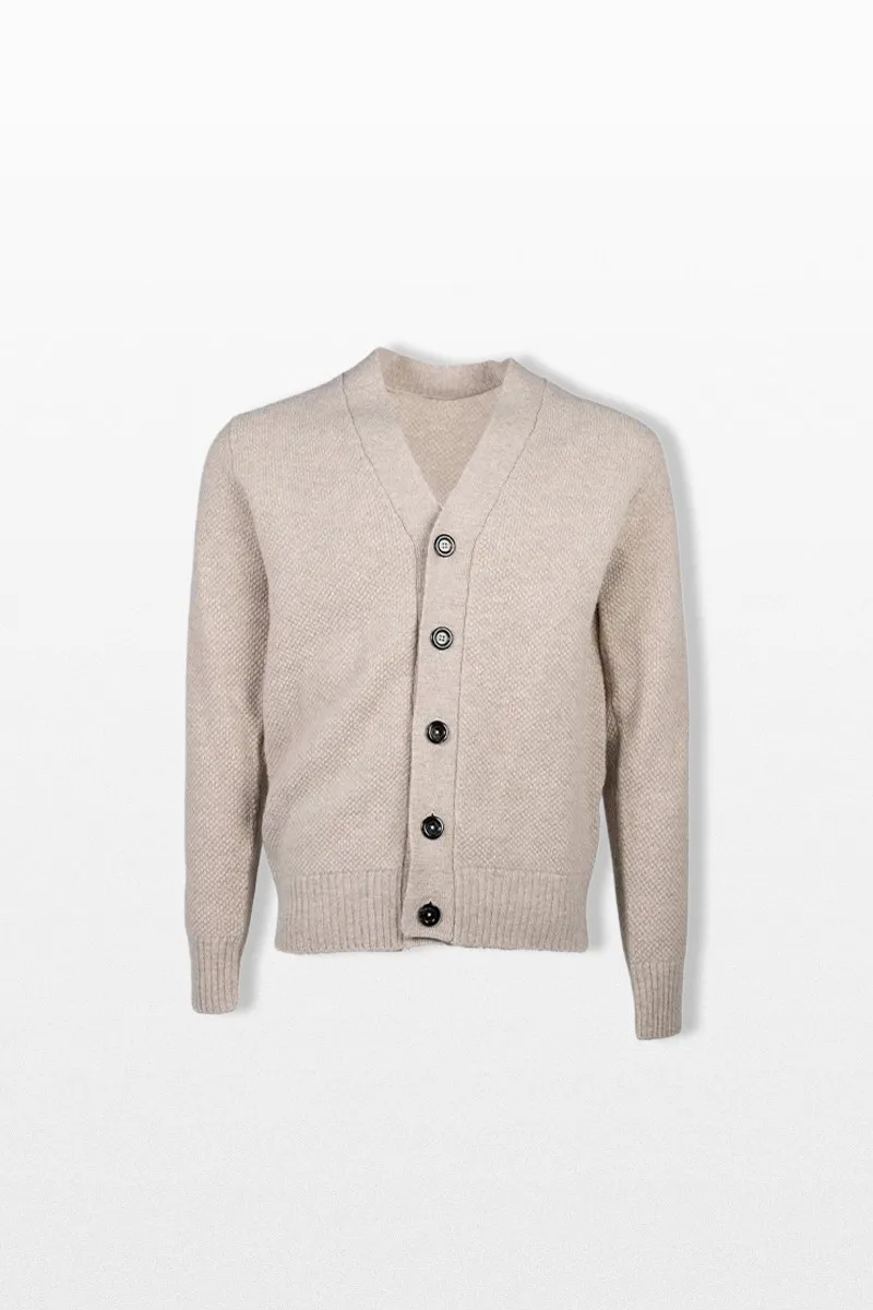 +39MASQ Ανδρικό Καφέ Knit Cardigan With Buttons