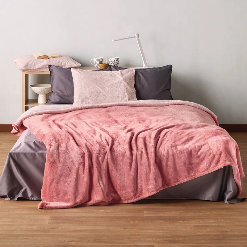 Κουβέρτα Βελουτέ King Size (240x260) Kentia Loft Yolanda 14 Ροζ