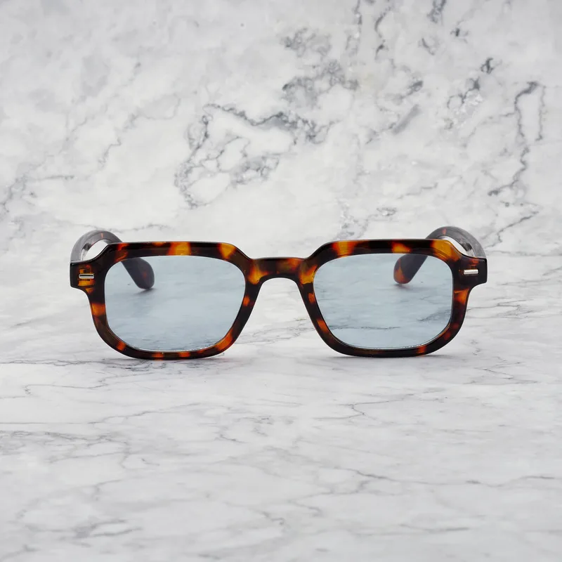 EDDIE Tinted Sunglasses | Tortoise | Blue Shades | Explicit Poets Sunglasses