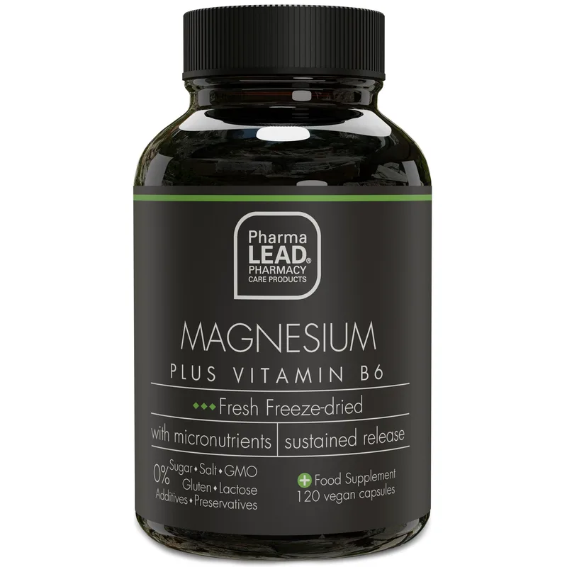 Pharmalead Black Range Magnesium Plus Vitamin B6 Συμπλήρωμα Διατροφής για την Ομαλή Λειτουργία Μυών & Νευρικού Συστήματος 120veg.caps