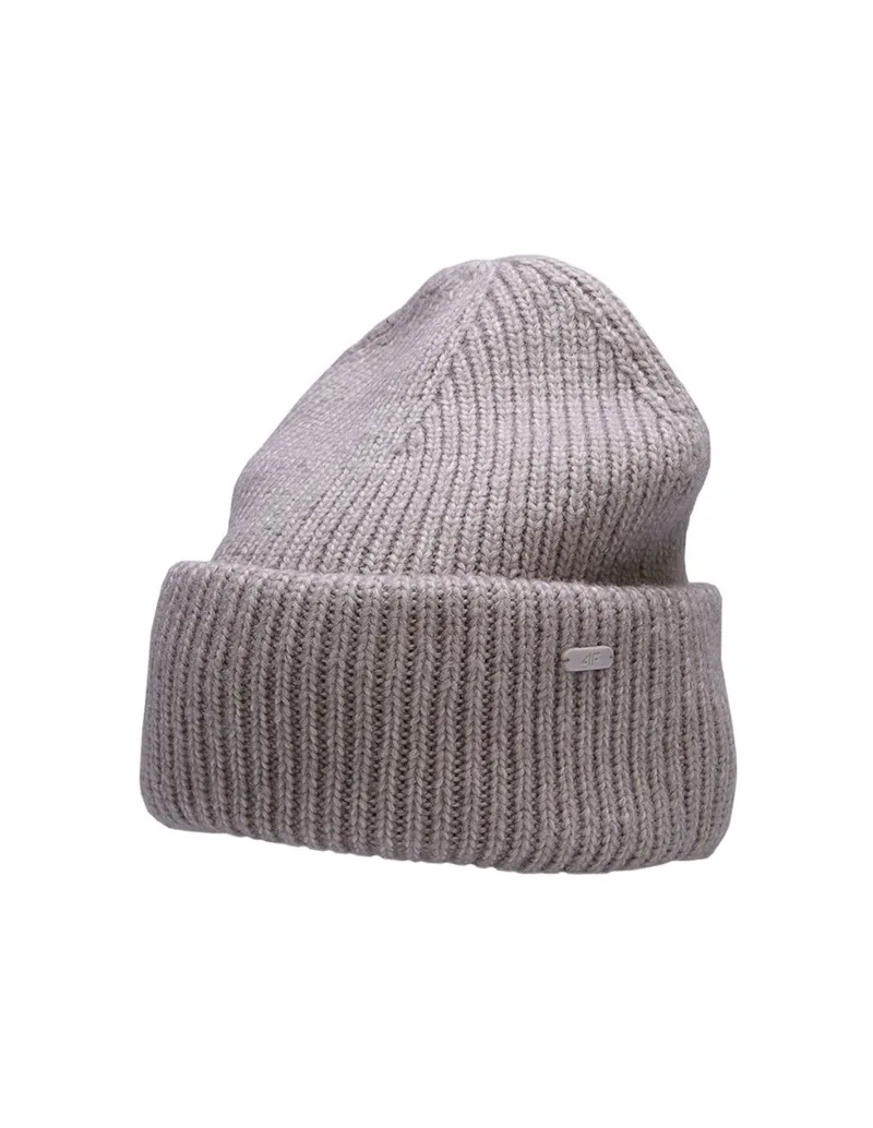 4F Beanie Γυναικείος Σκούφος με Rib Πλέξη σε Μωβ χρώμα H4Z22-CAD005-52M