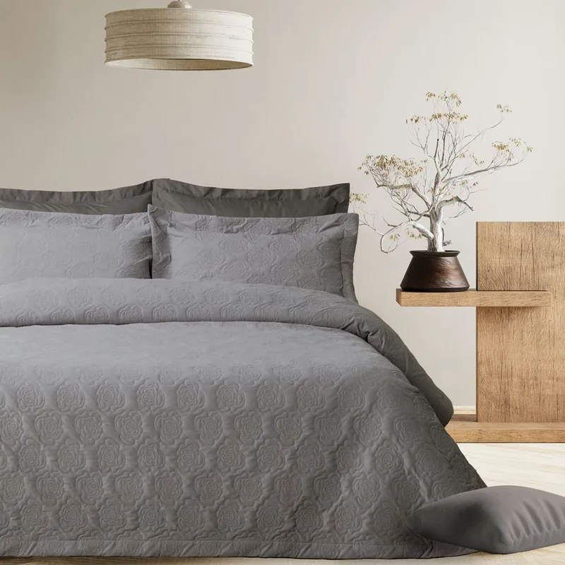 ΚΟΥΒΕΡΛΙ KING SIZE DAS HOME HAPPY 0287 GREY (240X250CM)