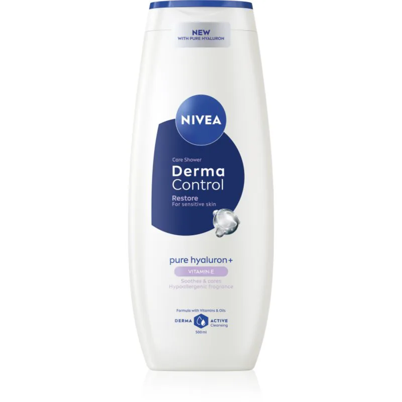 NIVEA Derma Control Restore ενυδατικό τζελ ντους με υαλουρονικό οξύ 500 ml