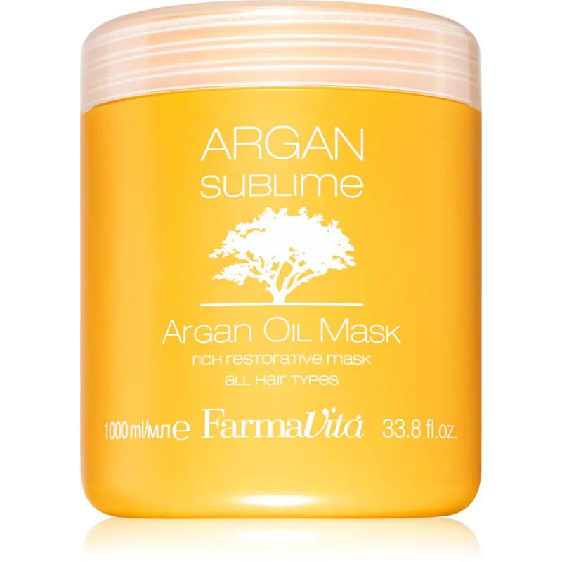 FarmaVita Argan Sublime αναγεννητική και ενυδατική μάσκα για τα μαλλιά 1000 μλ