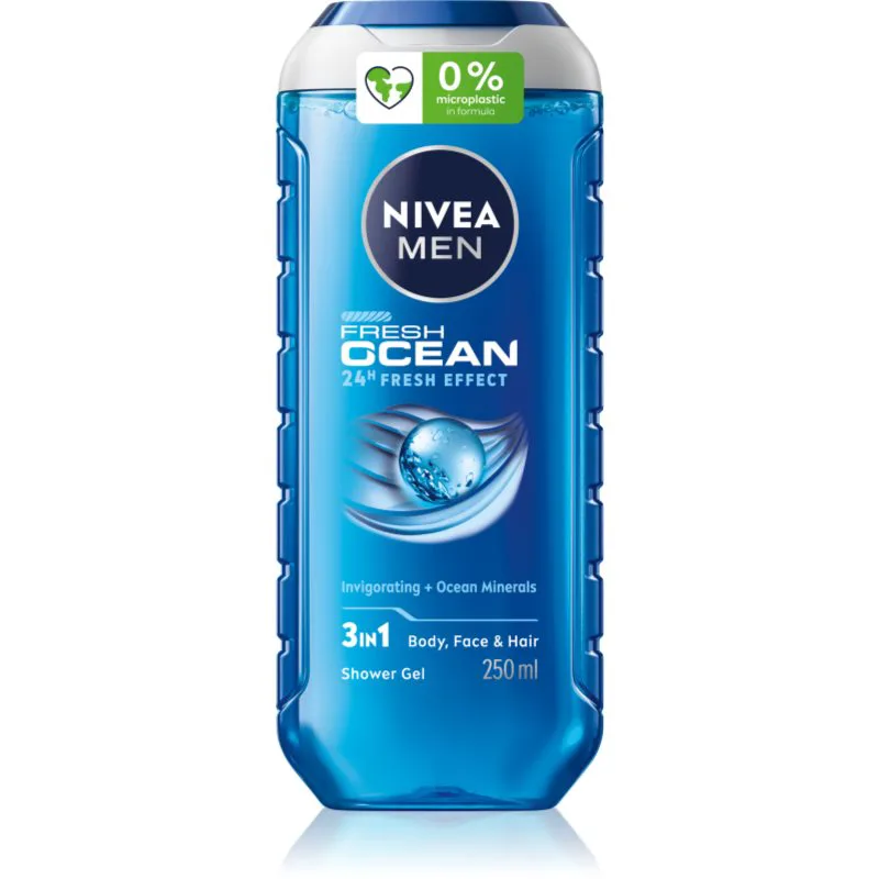 NIVEA MEN Fresh Ocean ενεργοποιητικό τζελ ντους για άντρες 250 ml