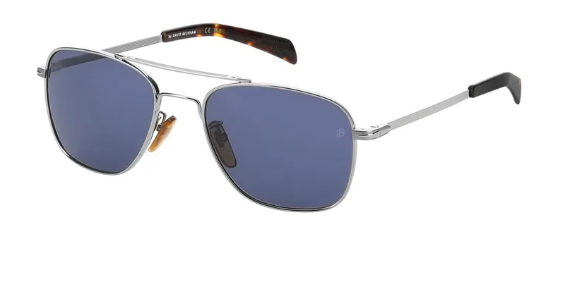David Beckham DB7019S Men’s Metal Sunglasses — Model DB7019S6LBF5K, 55/20/145 mm, Grey/Blue, 100% UV