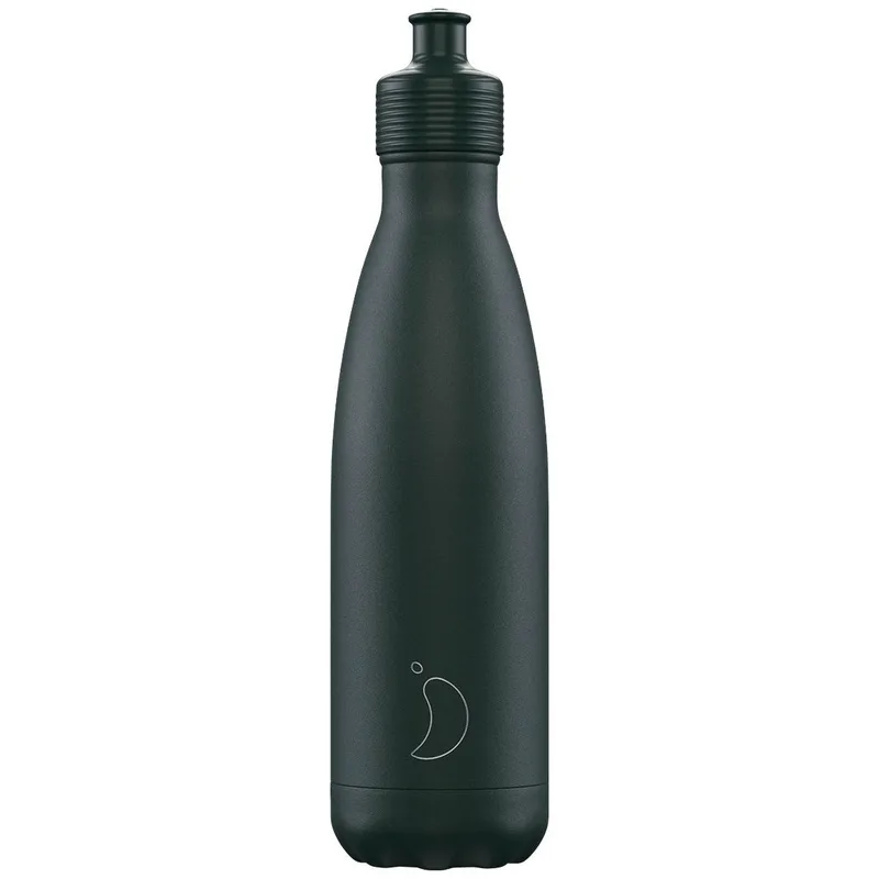 Chilly's Sports Bottle Ανοξείδωτο Θερμός με Καπάκι Τύπου Sport για Ζεστά & Κρύα Ροφήματα 500ml - Matte Green