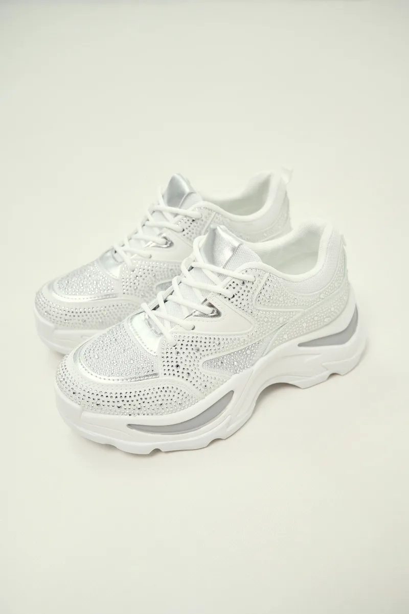 Sneakers Chunky Με Στρας