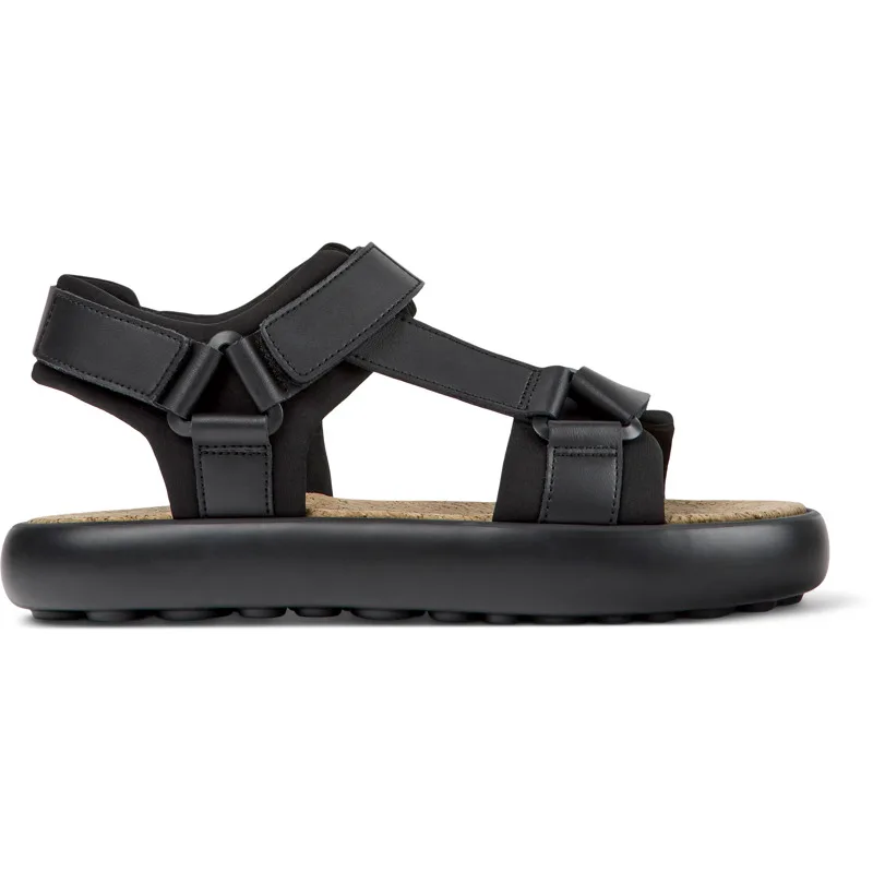CAMPER Pelotas Flota - Πέδιλα Για Ανδρικα - Μαύρο, Μέγεθος 43, Smooth leather/Cotton fabric