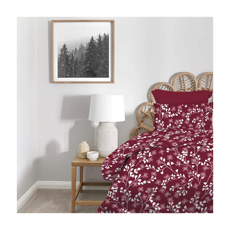 Σετ Σεντόνια 2Χ(1.75Χ2,60) + 1Χ(52Χ72) Daisy Red Wine - Astron Italy
