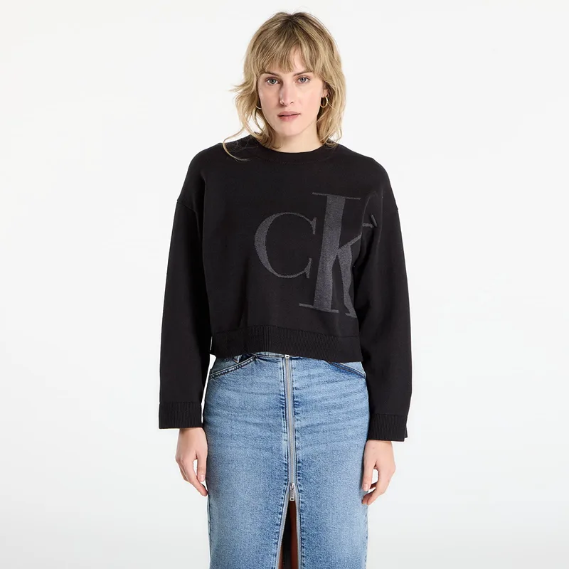 Πουλόβερ Calvin Klein Jeans Long Sleeve Smooth Sweater Black XS