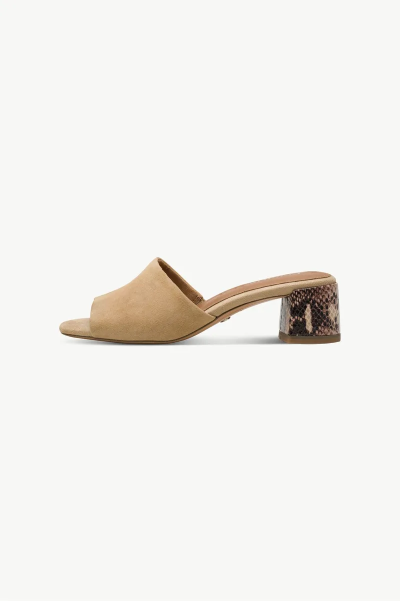 Tamaris γυναικεία δερμάτινα mules - 1-27204-42 Καφέ Latte