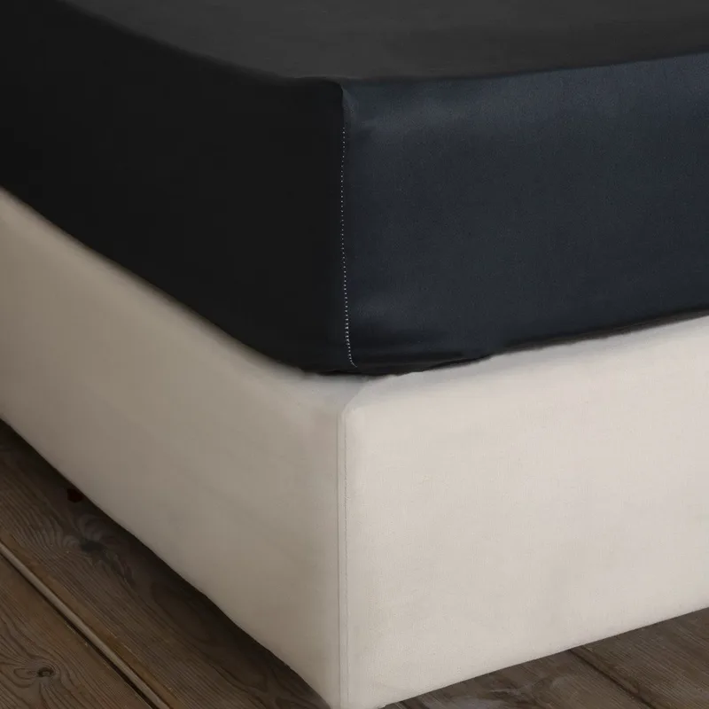 Σεντόνι Μονό με Λάστιχο Nima Superior Satin Black 100x200+34
