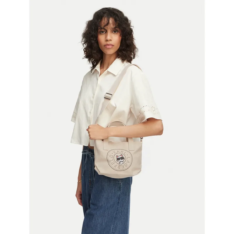 Τσάντα KARL LAGERFELD B2W50089 Κρεμ