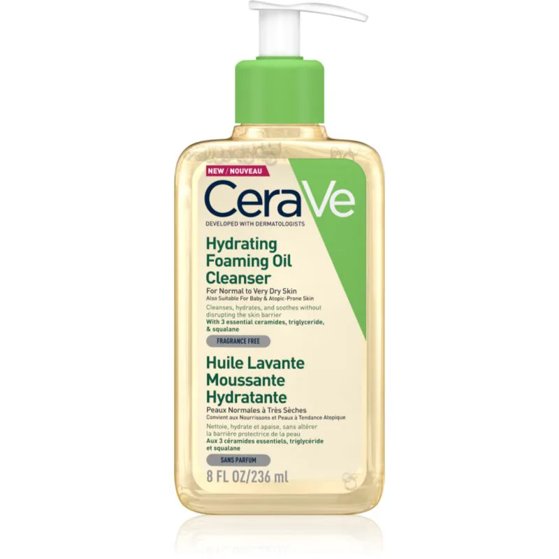 CeraVe Cleansers Hydrating Foaming Oil Cleanser λάδι καθαρισμού με ενυδατικό αποτέλεσμα 236 ml