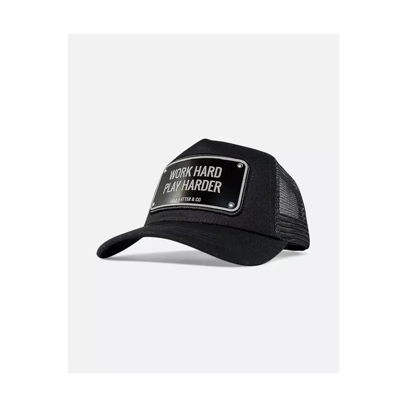Σκούφος John Hatter & Co WORK HARD PLAY HARDER BLACK 1-1073-U00