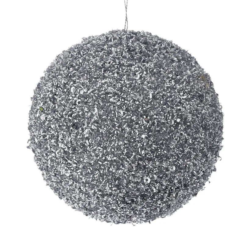 Χριστουγεννιάτικη Μπάλα Polyfoam Ασημί Glitter 12εκ. iliadis 83518 (Σετ 8 Τεμάχια) (Χρώμα: Ασημί , Υλικό: Polyfoam) - Iliadis - il_83518
