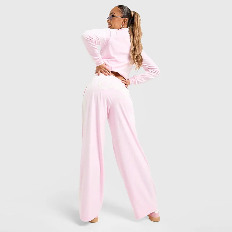 Juicy Couture Script Velour Wide Leg Γυναικείο Παντελόνι Φόρμας (9000250834_66280)