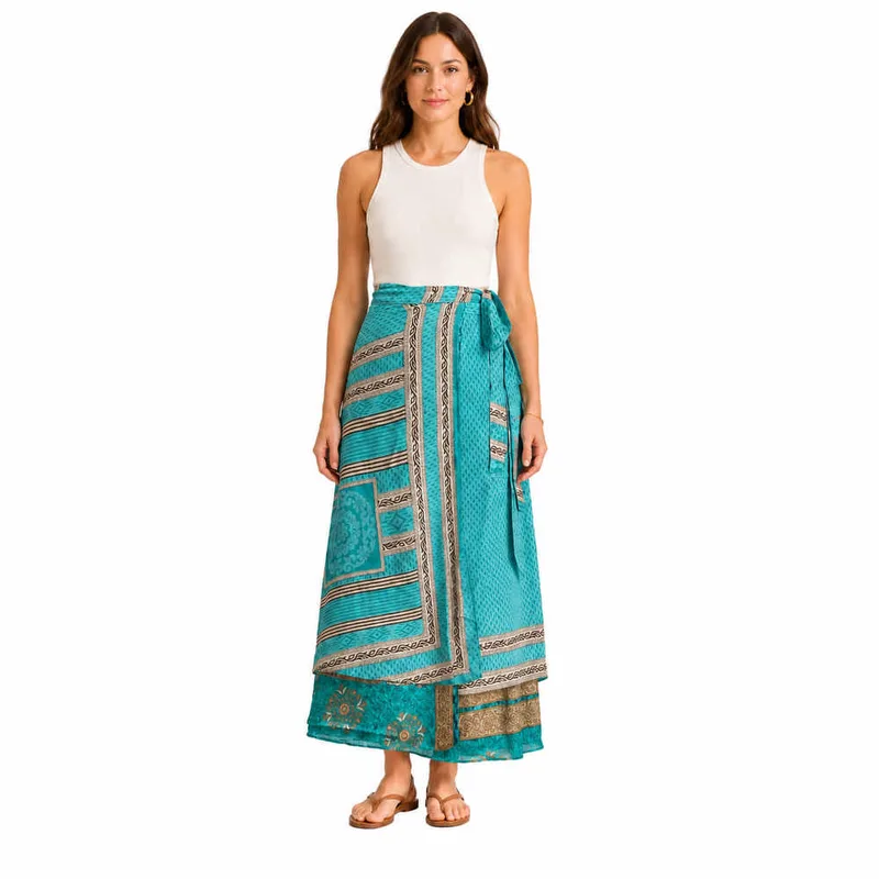 Μακριά Φούστα Boho με Εμπριμέ Σχέδια Βεραμάν 27429