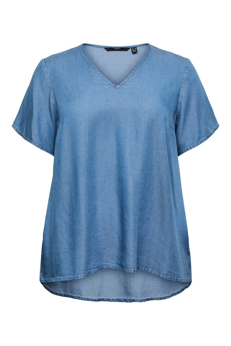 Μπλούζα tencel με ασύμμετρο τελείωμα VERO MODA