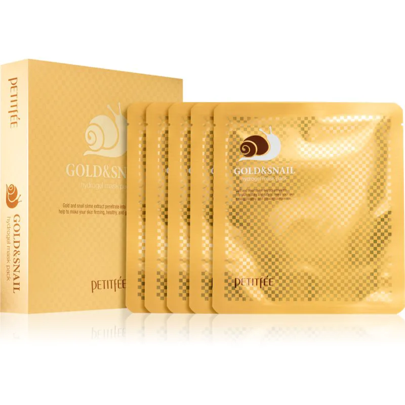 Petitfée Χρυσό & Snail εντατική μάσκα υδρογέλης με εκχύλισμα σαλιγκαριών 5x30 γρ