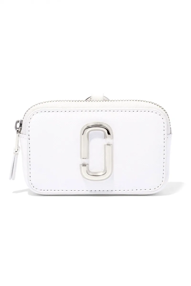 MARC JACOBS ΠΟΡΤΟΦΟΛΙ MINI THE NANO SNAPSHOT CHARM ΛΕΥΚΟ