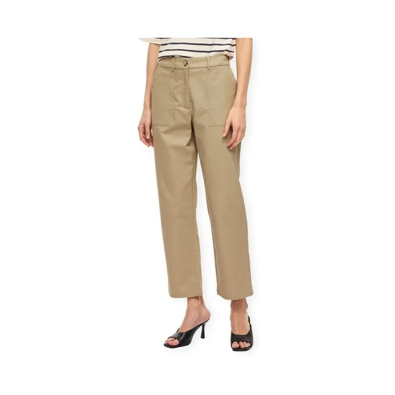 Ίσια παντελόνια Vila Rekka Trousers - Travertine