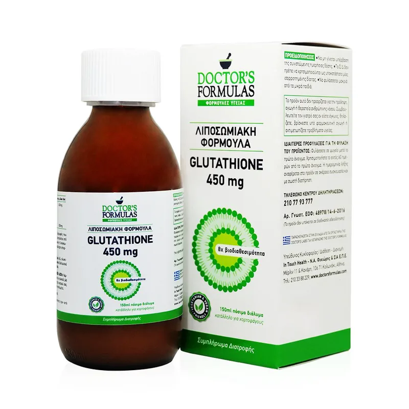 Doctor's Formulas Glutathione 450mg Λιποσωμιακή Φόρμουλα Συμπλήρωμα Διατροφής με Αντιοξειδωτική Δράση 150ml
