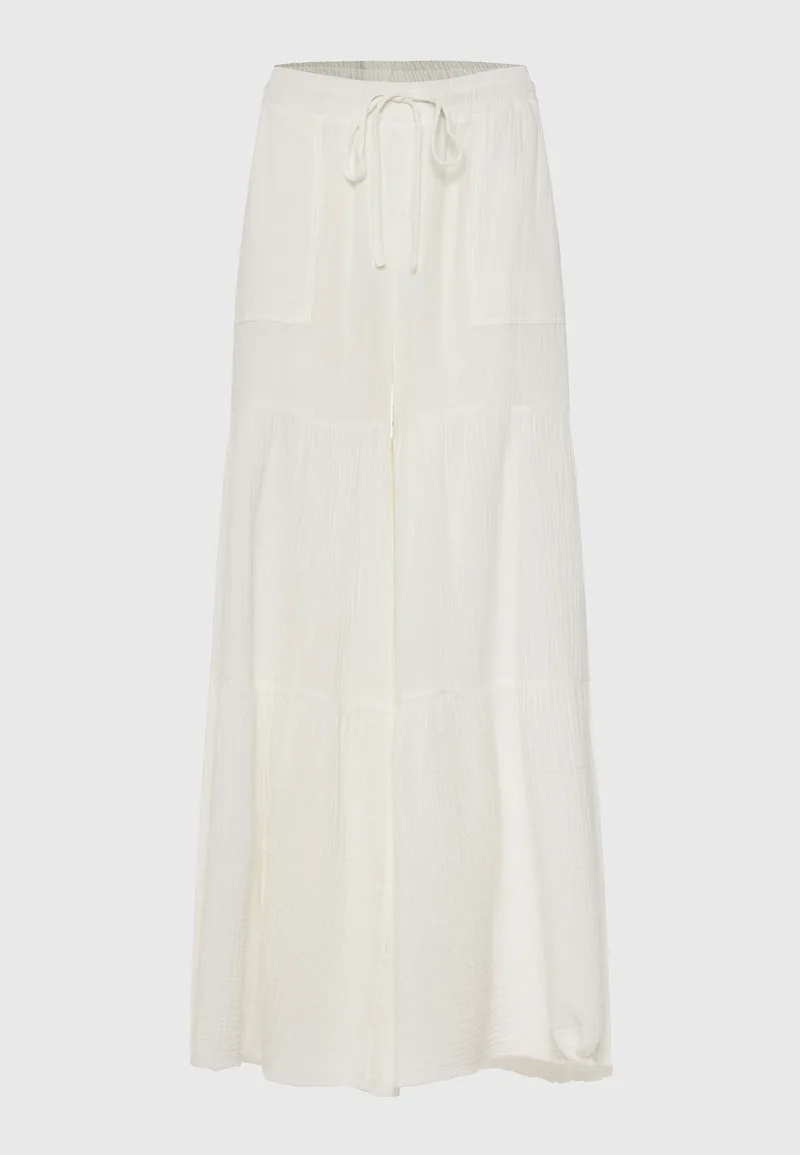 Γυναικεία wide leg παντελόνα από βαμβάκι
