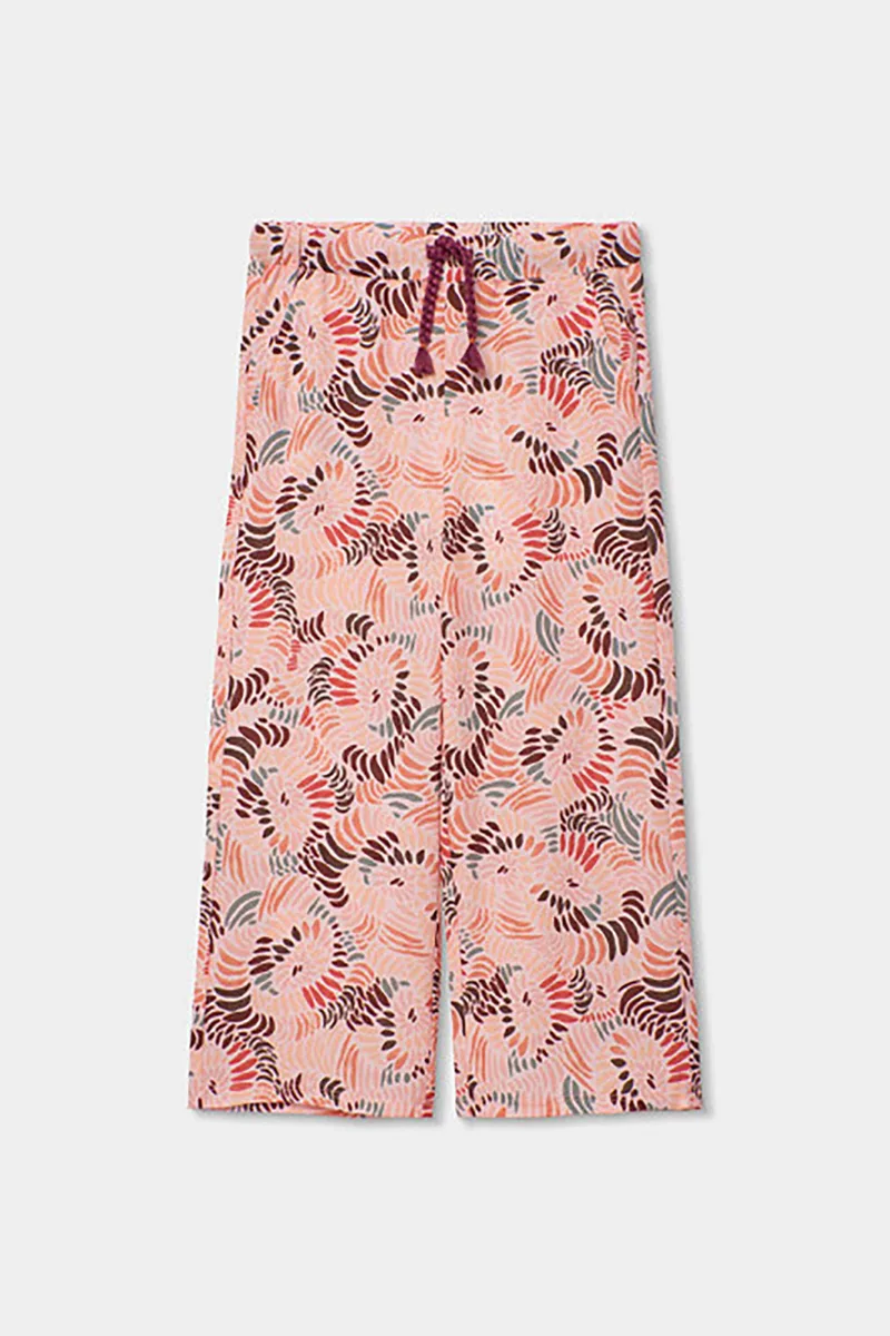Boboli παιδικό παντελόνι με ελαστική μέση και floral print - 433055 Πολύχρωμο