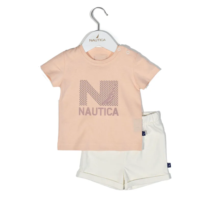 Βρεφικά Ρούχα (Σετ 2τμχ) Nautica Salmon - Ecru 74 CM (6-9M) 74 CM (6-9M)