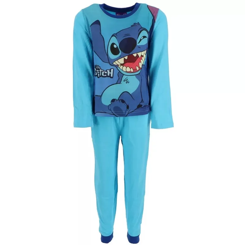 Παιδική Πιτζάμα Χειμωνιάτικη Βαμβακερή Disney Lilo and Stitch Μπλε