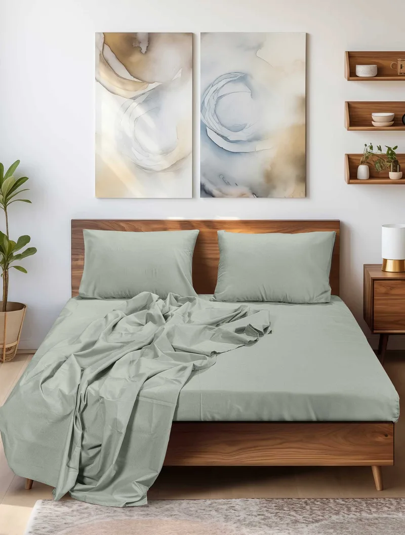 Σεντόνι Υπέρδιπλο με Λάστιχο Madi Sleek Mint Μέντα 160x200+35