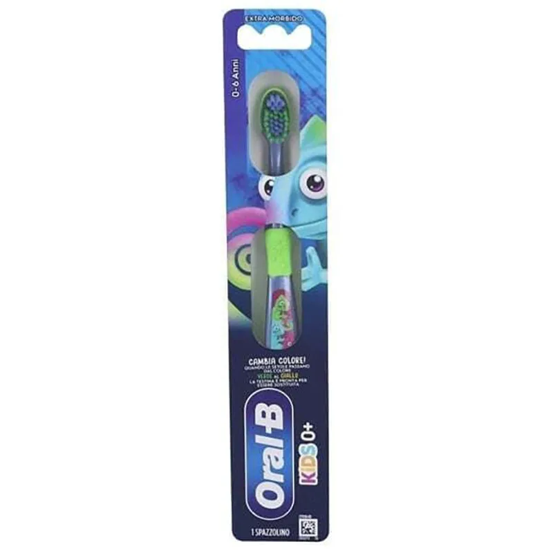 Oral-B Kids Pascal 0-6 Years Extra Soft Toothbrush Χειροκίνητη Παιδική Οδοντόβουρτσα, με Πολύ Μαλακές Ίνες για τα Ευαίσθητα Παιδικά Δοντάκια 1 Τεμάχιο - Λαχανί 2