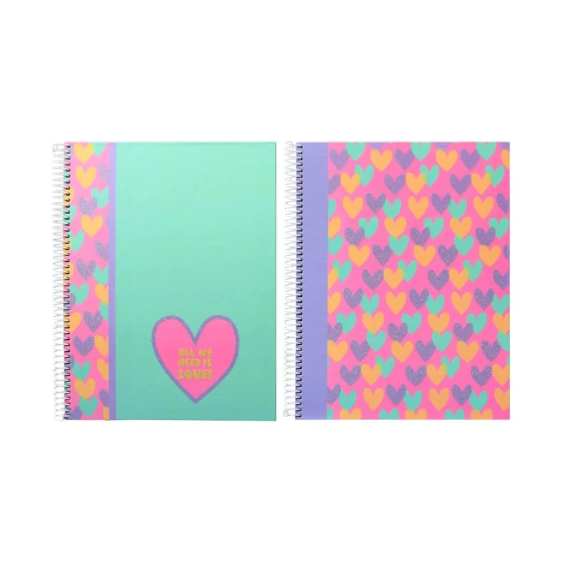 Τετράδιο Σπιράλ Ancor B'Log Hearts A4 80 Φύλλων 124194 (Τυχαία επιλογή)