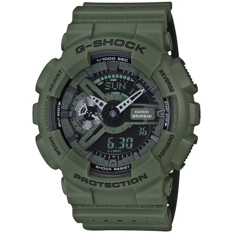 CASIO G-Shock Anadigi Dark Green Rubber Strap GA-110LP-3AER