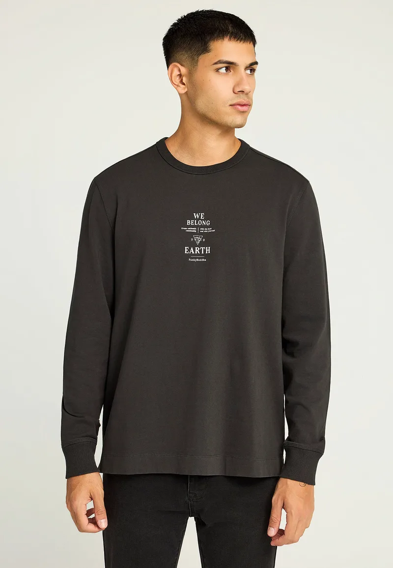 Μακρυμάνικο T-shirt με τύπωμα στο στήθος