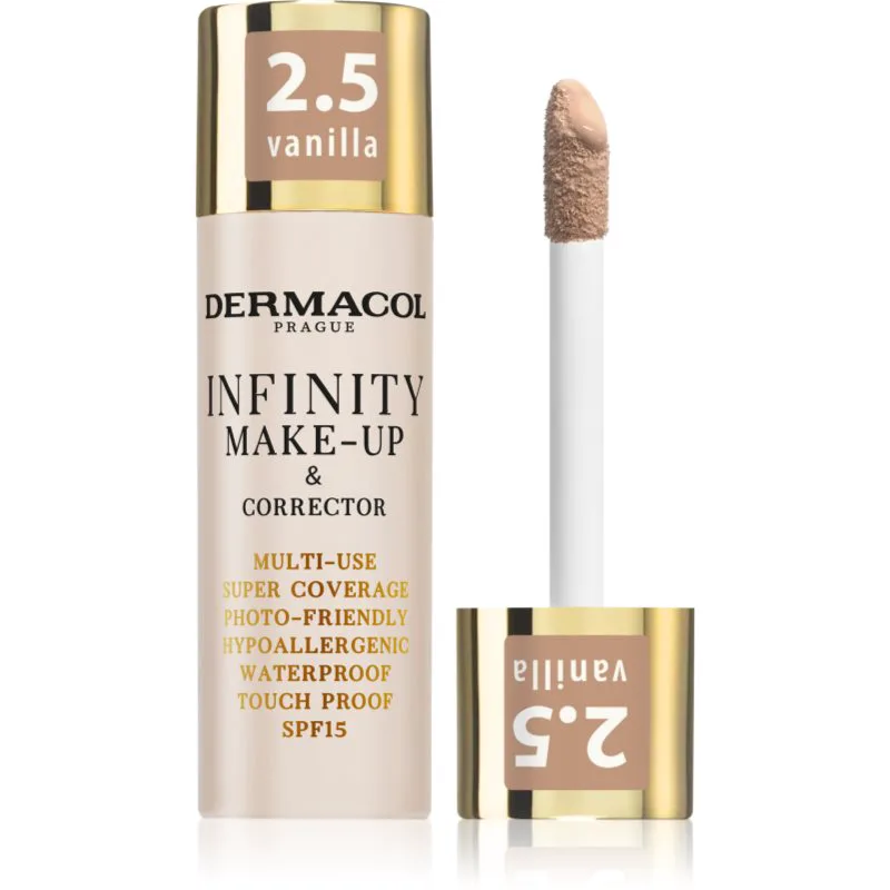 Dermacol Infinity Βάση πλήρους κάλυψης SPF 15 απόχρωση 2.5 Vanilla 20 γρ