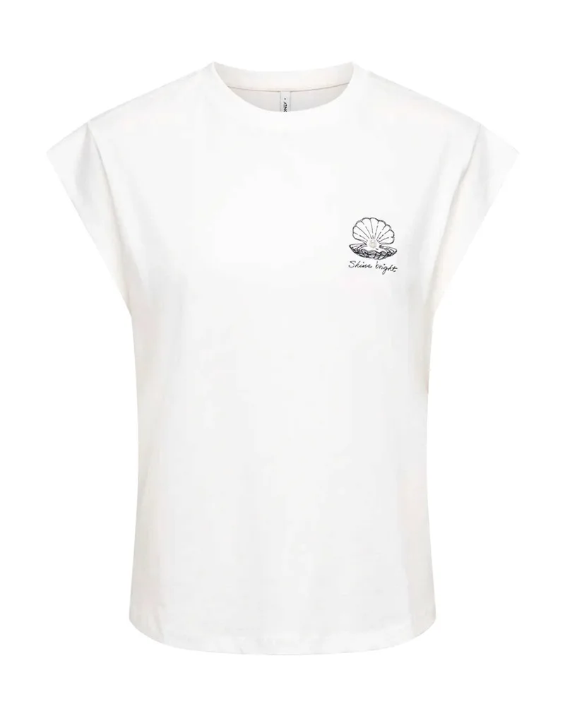 ONLY ONLSHELINA S/S TOP BOX JRS 15374720-Cloud DancerShinebright OffWhite
