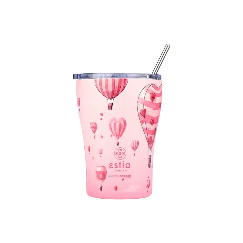 Θερμός-Ποτήρι Ανοξείδωτο Coffee Mug Love Ascend Save The Aegean Estia 350ml-9x13εκ. 01-23102 (Υλικό: Ανοξείδωτο) - estia - 01-23102