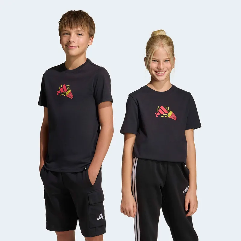ADIDAS KIDS FOOD PACK GRAPHIC T-SHIRT ΜΑΥΡΟ