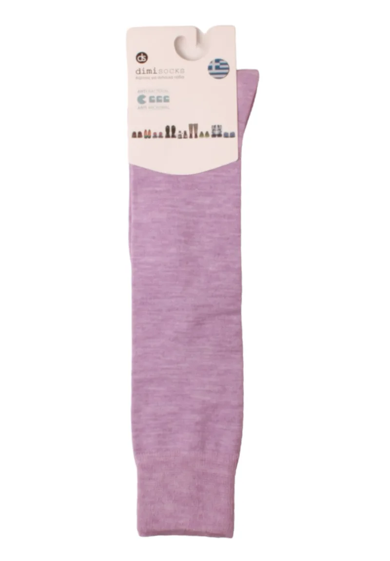 Κάλτσα γυναικεία Dimi Socks μέχρι το γόνατο μάλλινη DM1005-Λιλά