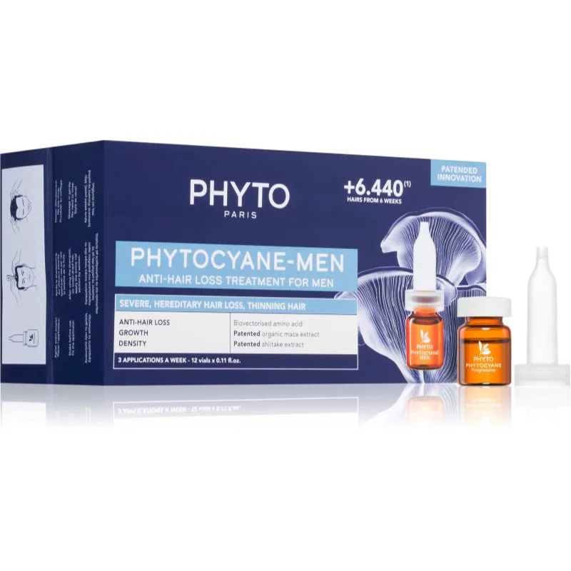 Phyto Phytocyane Anti-Hair Loss Treatment For Men θεραπεία ανάπτυξης μαλλιών κατά της τριχόπτωσης 12x3.5 ml