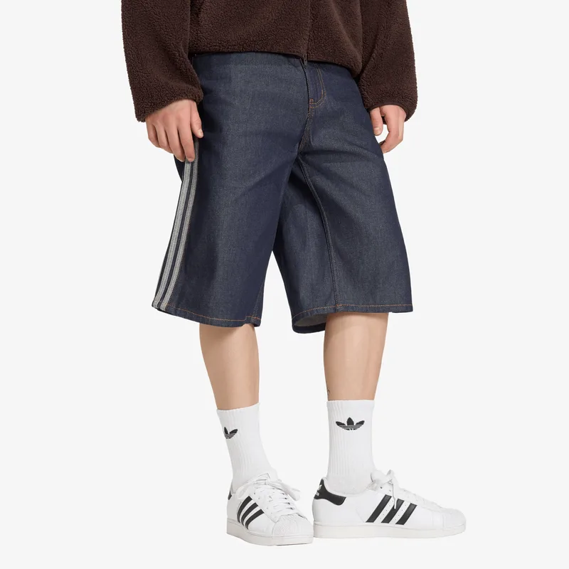 Σορτς adidas Firebird Adicolor Jorts Mid-Rise Straight Leg Indigo Denim 38