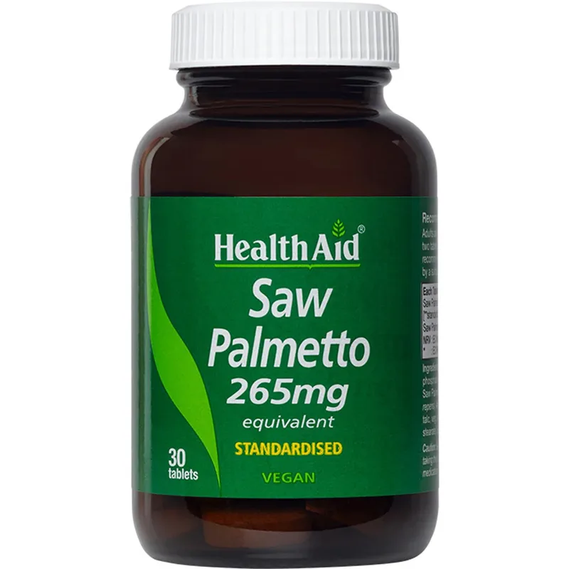 Health Aid Saw Palmetto 265mg 30tabs,Συμπλήρωμα Διατροφής Εκχυλίσματος του Βοτάνου Saw Palmetto για την Αντιμετώπιση των Συμπτωμάτων της Καλοήθους Υπερπλασίας του Προστάτη & την Καλή Υγεία του Ουροποιητικού
