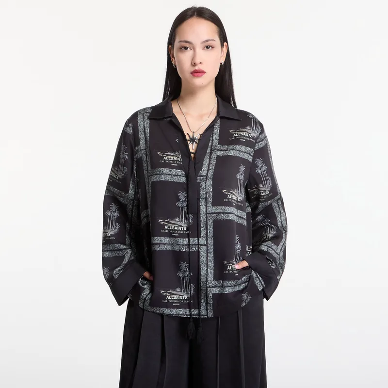 Πουκάμισο AllSaints Lettie Shirt Waimea Black 6